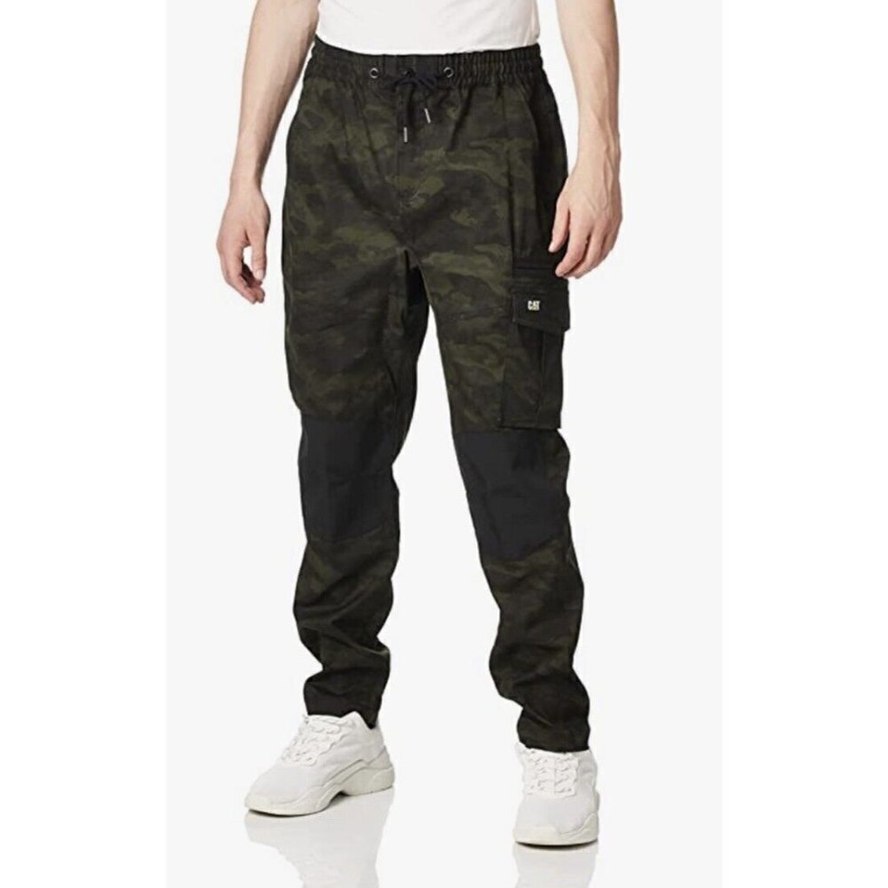 Cat Caterpillar Men  Night Camo Utility Work Cargo‎ Pants Men 44X34 Tapered